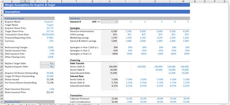 Merger And Acquisition Excel Model Template Icrest Models