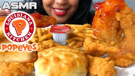 Popeyes Buttermilk Biscuit Shrimp Asmr Mukbang Asmr Eating Sounds No