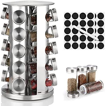 Lc Team Spice Rack Standing Spice Carousel Rotating Spice Holder With