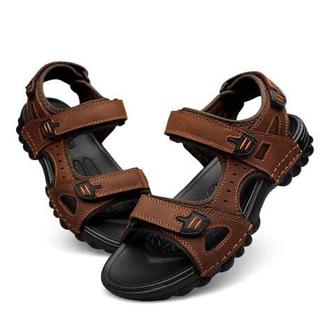 Buy Summer Mens Sandals Genuine Leather Summer Beach Dress Mens Fashion Sandals