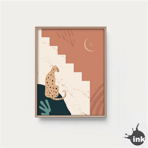 Abstract Leopard Art Print Modern Minimalist Art Instant Etsy