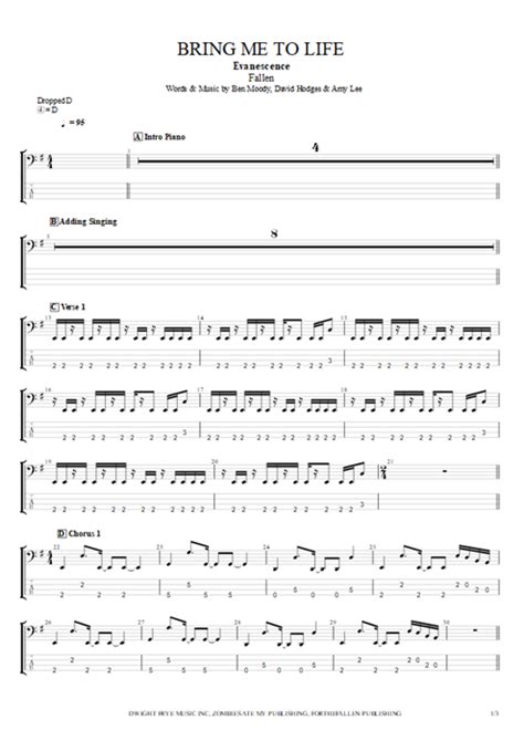 Bring Me To Life Tab By Evanescence Guitar Pro Full Score MySongBook