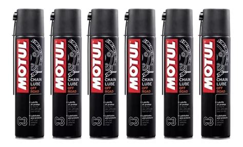 Kit Spray Lubrificante Corrente Motul C3 Off Road 400ml 6 Un Frete grátis