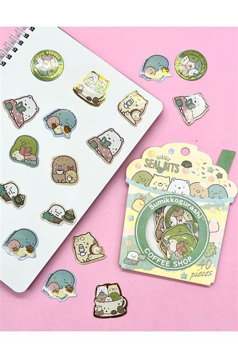 Kağıt Gemi Dükkan Yeşil Kahverengi Sevimli Sumikko Gurashi Sticker