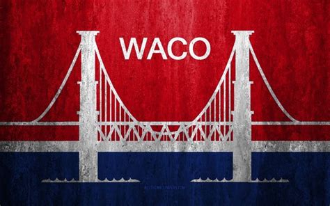 Download Wallpapers Flag Of Waco Texas 4k Stone Background American