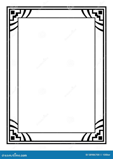 Art Deco Black Ornamental Decorative Frame Stock Vector Image