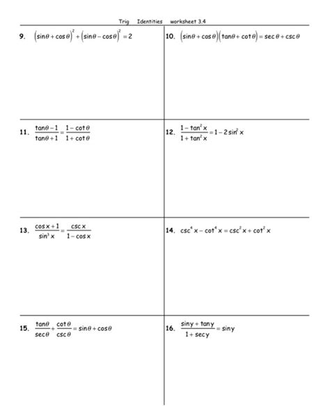 Trig Identities Worksheet 34 Answers Worksheet List 8d0