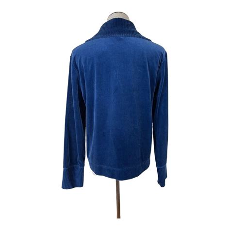 Jones New York Signature Blue Velour Jacket Top Size Xl Long Sleeve Comfy Casual Ebay