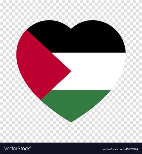 Flag of palestine in heart shape Royalty Free Vector Image