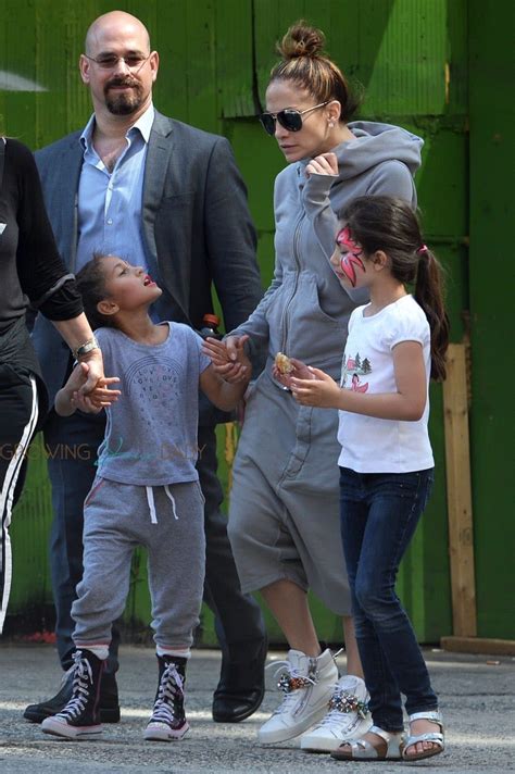 Jennifer Lopez with kids Max and Emme Anthony at a street festival in ...