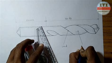 Drill Bit Free Hand Sketch Draw Step By Step Drill Bit Very Simple And