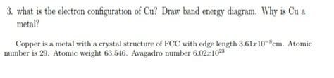 3. what is the electron configuration of Cu ? Draw | Chegg.com