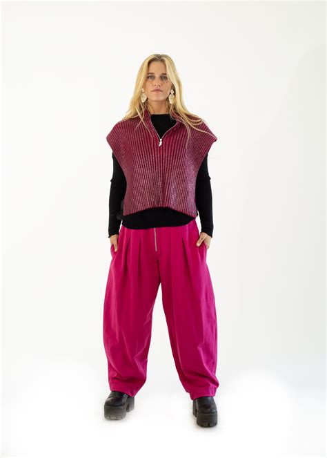 Pantalón baggy fucsia Donna Italiana