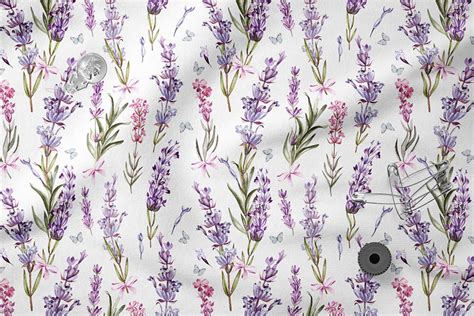 Lavender Flowers Cotton 100 Eco Print Printed Cotton Fabric Etsy