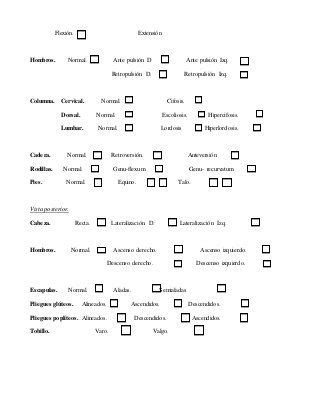 Ficha De Evaluacion Postural Fichas Evaluacion