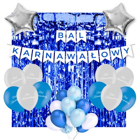 Zestaw Balony Dekoracje Baner Bal Karnawa Owy Kurtyna Karnawa