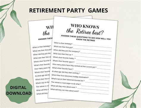 Retirement Party Games Printable Games And 7