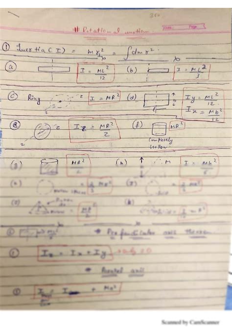 Solution Rotational Motion Formula Sheet Studypool