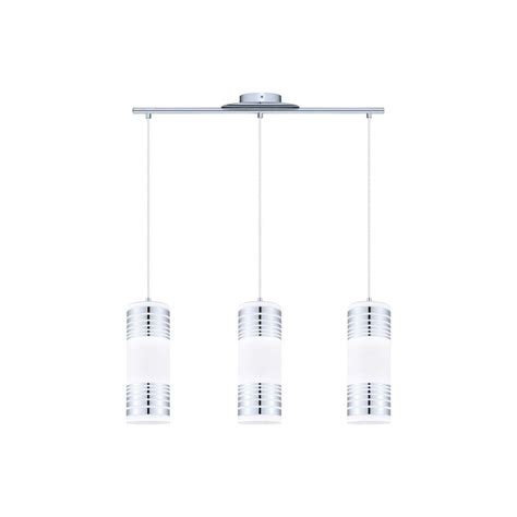 Eglo Lighting 200228 Bayman 3 Light Multi Light Pendant Chrome White Decor Glass