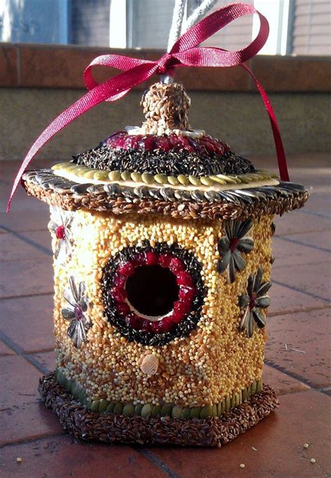 Edible Birdseed Bird House With Flowers And Seeded Roof Edible For