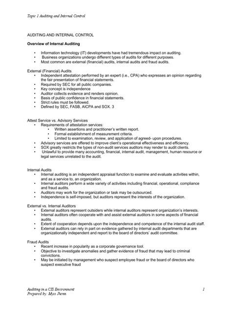 Auditing and Internal Control | PDF | Audit | Internal Control