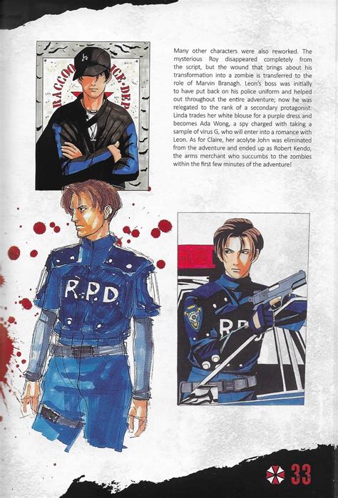 Leon S Kennedy resident evil 2 concept artwork scans (from pix'n love the history of resident ...