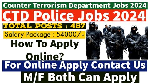 CTD Police Jobs 2024 Announced Counter Terrorism Department Jobs