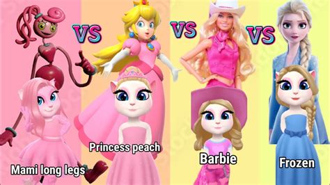 My Talking Angela Mami Long Legs Vs Frozen Vs Princess Peach Vs