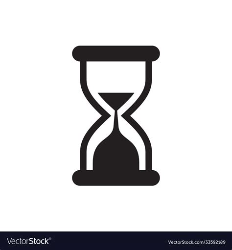 Hourglass Black Icon On White Background Vector Image