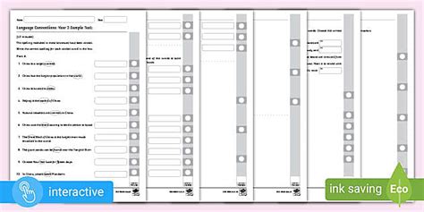 Naplan Style English Example Tests Set Year Language Conventions