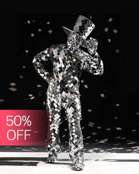 Silver Mirror Man Suit Mirror Clothing For Public Performance Etere