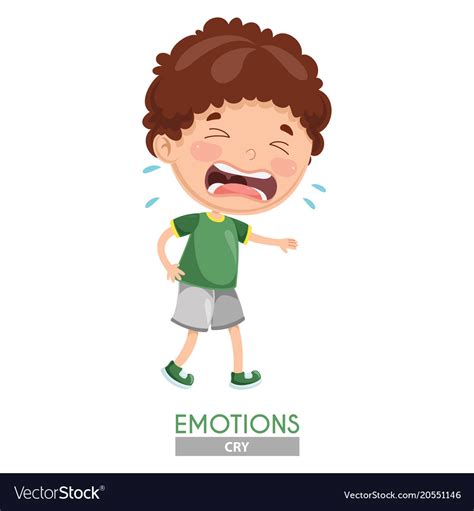 Crying Kid Emotion Royalty Free Vector Image Vectorstock