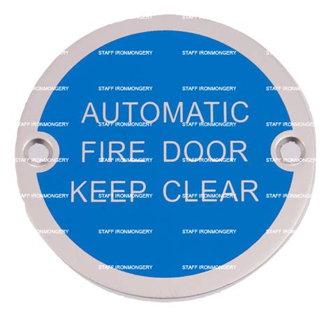 Bary Automatic Fire Door Keep Clear Sign Polished Aluminium Newstar