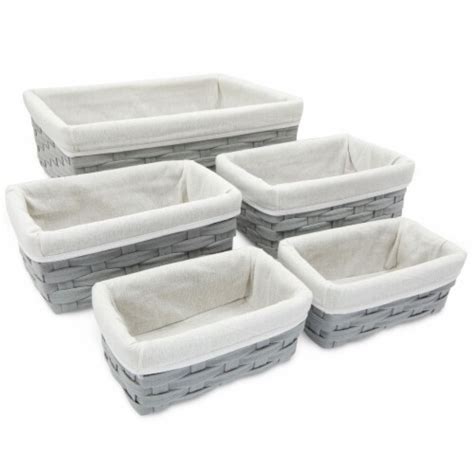 5-Piece Utility Storage Baskets, Light Gray, 2 Small 2 Medium 1 Large, PACK - Kroger