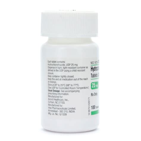 Hydrochlorothiazide Hctz 25mg 100 Tablets Bottle Mcguff Medical Products