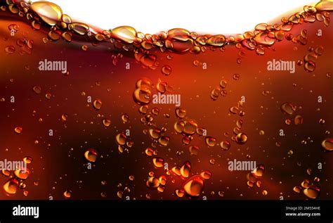 Splash of cola, soda or beer with bubbles. Vector realistic ...