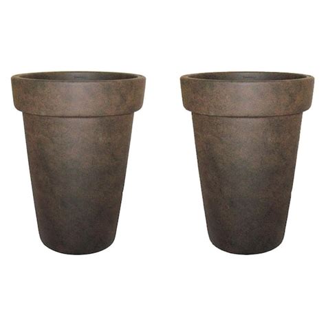 Vigoro Ferndale In Rust Resin Indoor Outdoor Decorative Pots