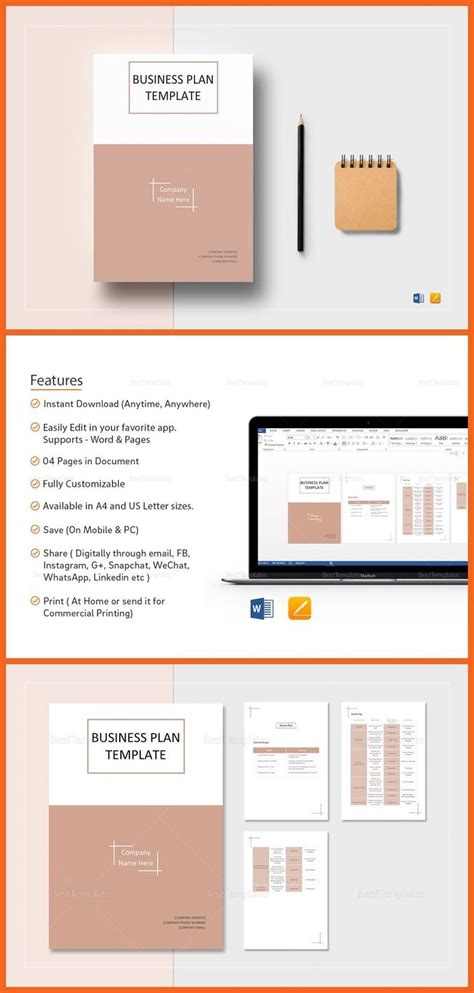 Business Plan Template in Word, Google Docs, Apple Pages | Business ... 