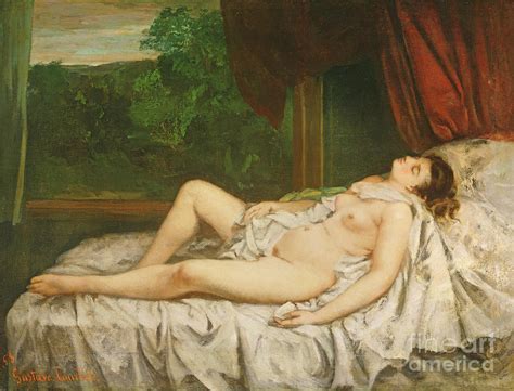 Reclining Nude 1858 Painting By Gustave Courbet Pixels