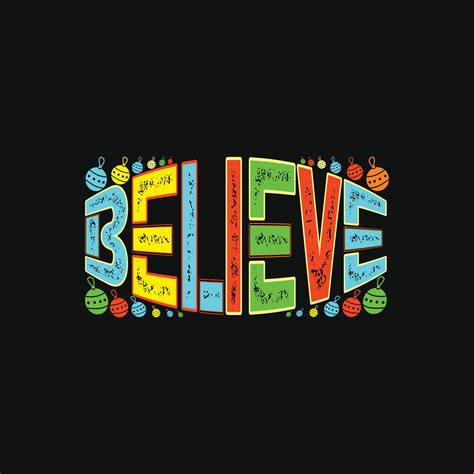 Believe vector t-shirt template. Vector graphics, Christmas t-shirt ...