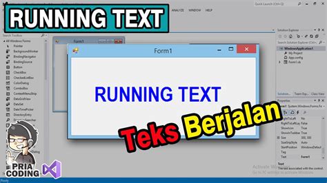 Cara Membuat Teks Berjalan Running Text Di VB Net VB Net Tutorial