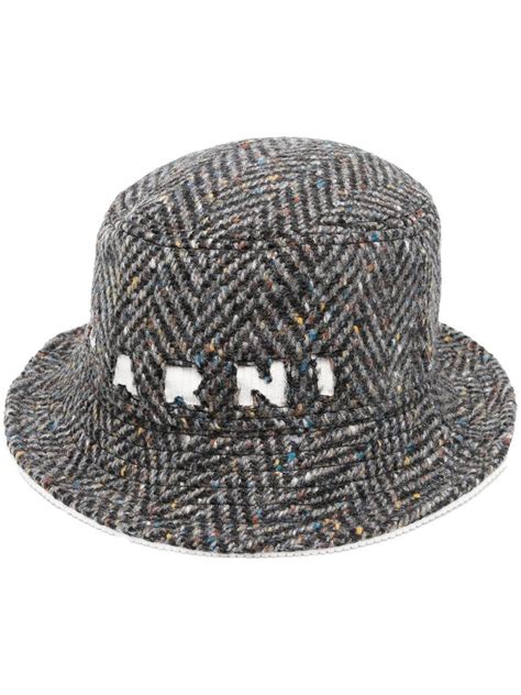 Marni Pigeon Bucket Hat In Gray For Men Lyst