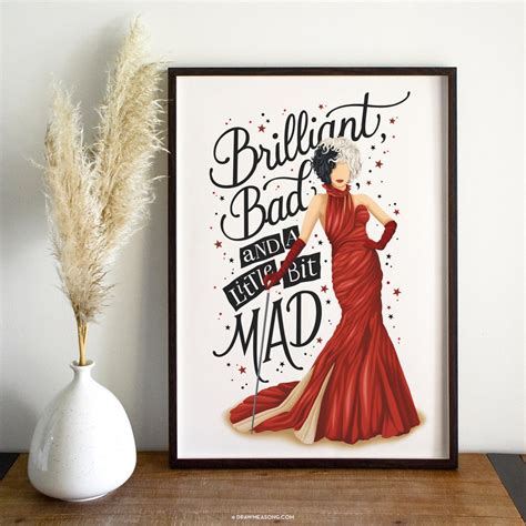 Cruella Art Print, Cruella De Vil Poster Quote, Villain Gifts, Pop Art ...