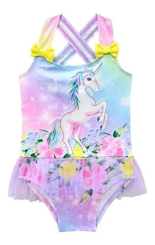 Traje De Ba O De Unicornio Para Ni A Bebe Unicornio Bikini Env O Gratis