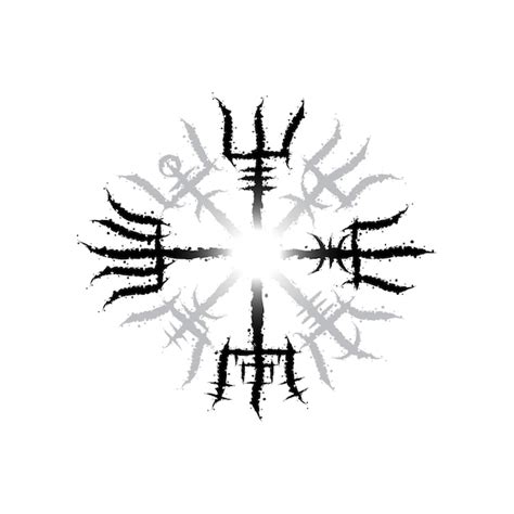 Premium Vector Vegvisir True Ink Blots Waves Grey