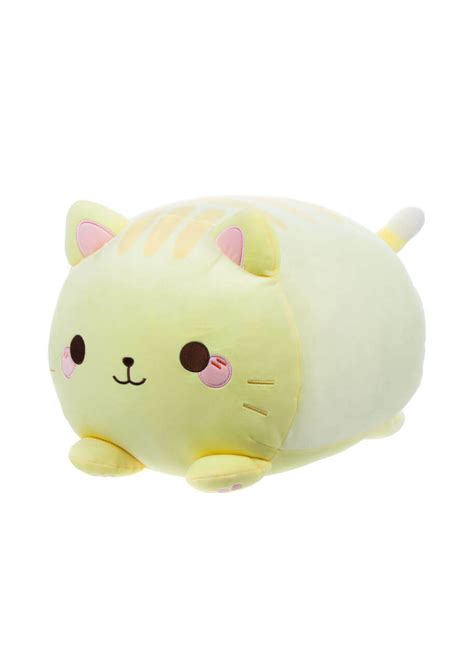 Striped Cat Plush Doll Neko Yellow Honeymaru Big Size 15 Inches