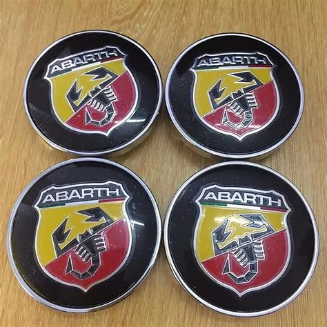 Pcs Mm Abarth Logo Car Wheel Center Hub Cap Wheel Badge Emblem