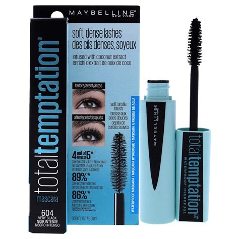 Amazon.com : Maybelline New York Makeup Total Temptation Waterproof Mascara, Very Black, 0.3 Fl ...