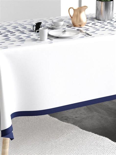 Nappe Rectangulaire Anti Tache En Coton Murmure Bleu Bleu Kiabi