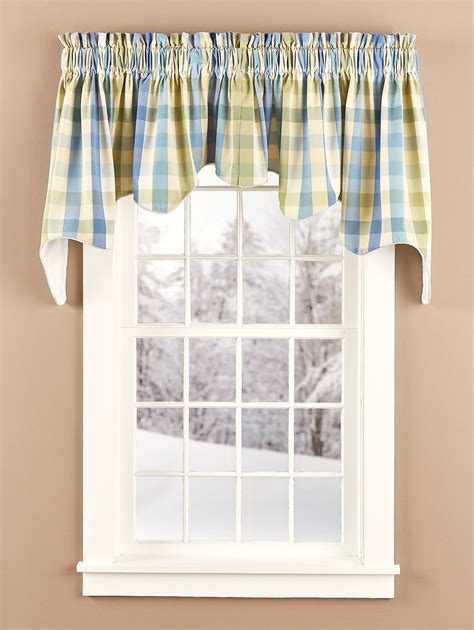 Moire Plaid Lined Rod Pocket Princess Swag Pair Curtains Drapes